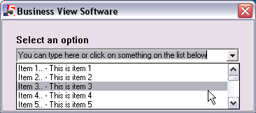 Add this GUI program to prompt users to enter or select data options in a drop down list.